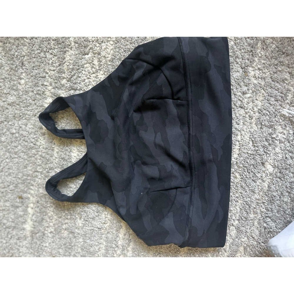 Women's Lululemon Black Grey Camo Sports Bra size 10